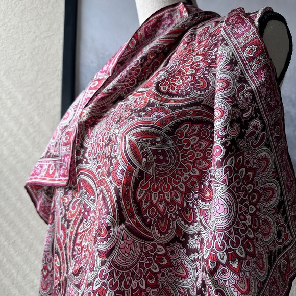 Peacock Paisley Silk Scarf Hand Rolled Hem - Picture 1 of 4